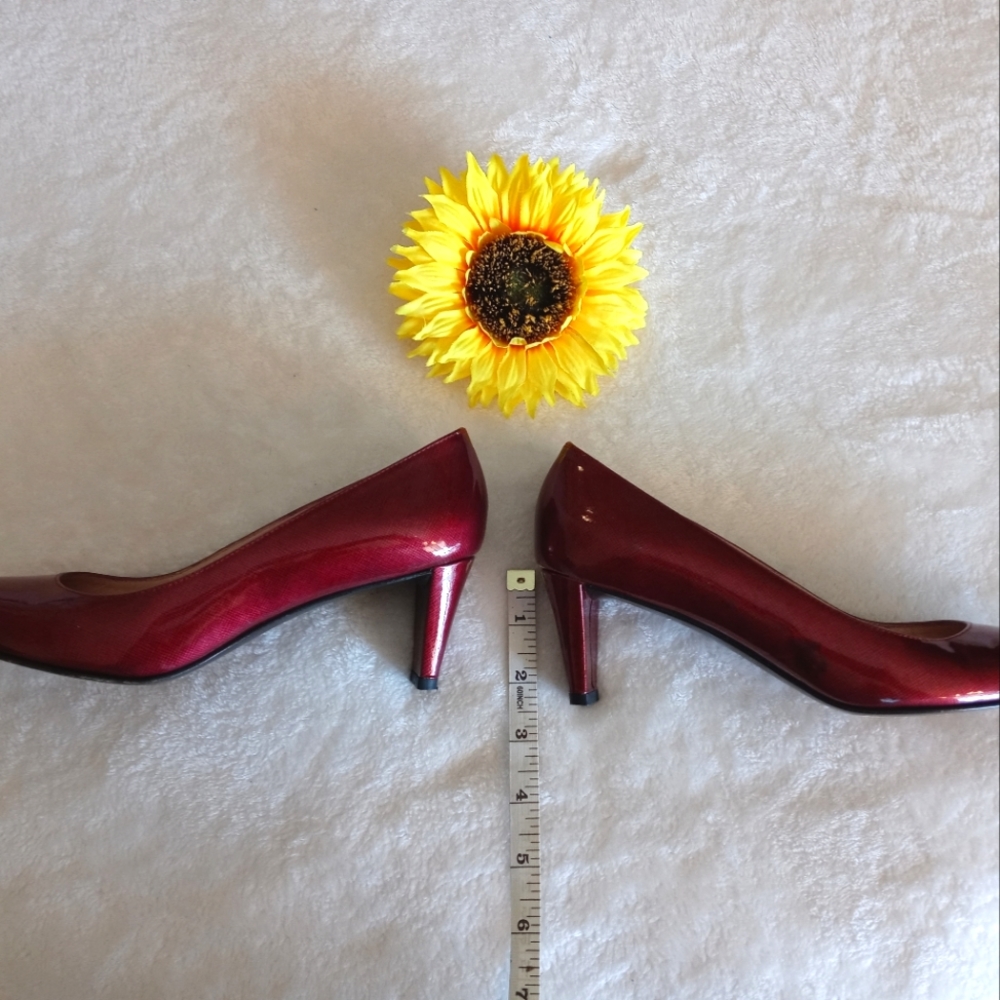 Stuart Weitzman Ruby Red Patent Pointy Heels - image 7